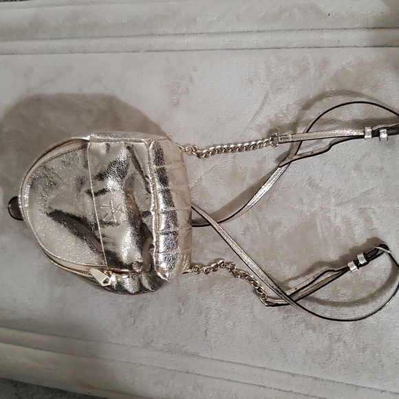 PINK Victoria's Secret Handbags - Victoria Secret Mini gold Backpack